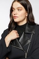 Fiorella Rubino Cipzáros kabát műbőr részletekkel női