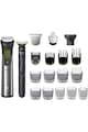 Philips Set OneBlade & Aparat de tuns barba si parul 20 in 1  Multigroom All in One MG9553/15, tehnologie BeardSense si OneBlade, lame din otel cu auto-ascutire, 27 setari de lungime, rezistent la apa, husa, Argintiu Barbati