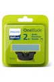 Philips Rezerva OneBlade QP225/50, pentru piele-ultra sensibila, otel inoxidabil, umed si uscat, kit 2 lame,compatibil cu  OneBlade si OneBladePro, Verde Femei