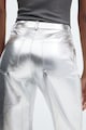 Mango Панталон Silver с широк крачол и метализиран ефект Жени