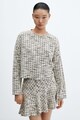 Mango Aszimmetrikus tweed miniszoknya női