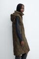 Mango Borrasca hosszú bélelt mellény kapucnival női