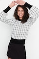 Trendyol Kerek nyakú pulóver kontrasztos szegélyekkel női