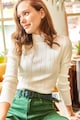 Olalook Texturált pulóver középmagas gallérral női