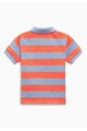 NEXT Tricou polo oranj mandarina cu albastru pastel in dungi Baieti