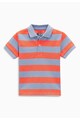 NEXT Tricou polo oranj mandarina cu albastru pastel in dungi Baieti