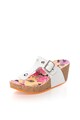 Oakoui Papuci flip-flop wedge albi de piele Femei