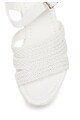 Oakoui Sandale wedge albe cu design impletit Femei
