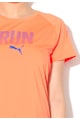 Puma Tricou oranj neon cu imprimeu albastru pentru alergare Femei