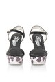 Fiorucci Sandale negru si alb cu platforma wedge Femei