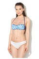 Undercolors of Benetton Sutien de baie bandeau alb si albastru indigo cu model oriental Femei