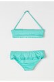 Undercolors of Benetton Sutien bandeau de baie si slip verde menta cu volane Fete