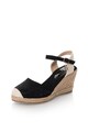 Laura Biagiotti Sandale wedge tip espadrile negre Femei