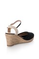 Laura Biagiotti Sandale wedge tip espadrile negre cu strasuri Femei