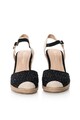 Laura Biagiotti Sandale wedge tip espadrile negre cu strasuri Femei