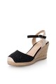 Laura Biagiotti Sandale wedge tip espadrile negre cu strasuri Femei