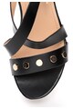 Laura Biagiotti Sandale wedge tip espadrile negre cu nituri aurii Femei