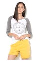 BRAVE SOUL Bluza alb si gri melange cu maneci raglan Paris Femei