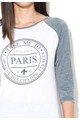 BRAVE SOUL Bluza alb si albastru prafuit melange cu maneci raglan Paris Femei