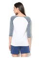 BRAVE SOUL Bluza alb si albastru prafuit melange cu maneci raglan Paris Femei