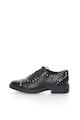 GUESS Pantofi Oxford negri de piele cu tinte Femei