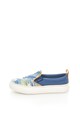 Pepe Jeans London Pantofi slip-on albastru prafuit cu imprimeu vegetal Traveler Fete