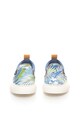 Pepe Jeans London Pantofi slip-on albastru prafuit cu imprimeu vegetal Traveler Baieti