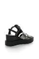 Tosca Blu Sandale wedge negru cu argintiu de piele Mojito Femei