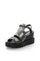 Tosca Blu Sandale wedge negru cu argintiu de piele Mojito Femei