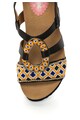 DESIGUAL Sandale wedge negre cu design cu margele Anissa Femei