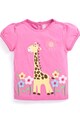 JoJo Maman Bebe Tricou roz cu girafa Fete