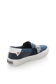 GUESS Pantofi slip-on bleumarin si alb cu model floral Baieti