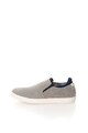 Replay Pantofi slip-on gri de piele nabuc Rolling Barbati