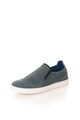 Replay Pantofi slip-on albastru teal de piele nabuc Rolling Barbati