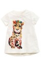 NEXT Tricou alb cu imprimeu leopard Fete