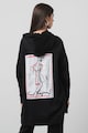 Karl Lagerfeld Bő fazonú kapucnis pulóver mintával a hátoldalán női
