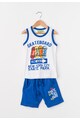 Zee Lane Kids Set de top si pantaloni scurti alb cu albastru Baieti