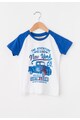 Zee Lane Kids Set alb cu albastru de tricou si pantaloni scurti Baieti