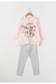 Undercolors of Benetton Pijama roz pal cu gri deschis melange Fete