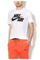 Nike Tricou alb cu logo negru pentru baschet Barbati
