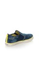 Geox Pantofi slip-on albastru stins cu verde lime de denim Kiwi Baieti
