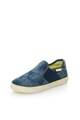 Geox Pantofi slip-on albastru stins cu verde lime de denim Kiwi Baieti