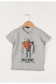 Frankie Morello Junior Tricou gri melange cu imprimeu text Listera Baieti