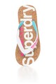 SUPERDRY Papuci flip-flop alb cu albastru si talpa de pluta Femei