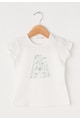 Aygey Детска бяла тениска с декоративни камъни Момичета