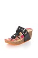 Oakoui Papuci flip-flop wedge negri de piele cu tinte Femei