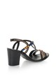 Zee Lane Collection Sandale slingback negre de piele intoarsa cu strasuri Femei