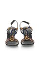 Zee Lane Collection Sandale slingback negre de piele intoarsa cu strasuri Femei