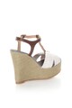 Trussardi Jeans Sandale wedge alb si maro inchis cu bareta T Femei