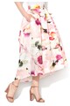 Closet LONDON Fusta midi alba cu model floral multicolor Femei